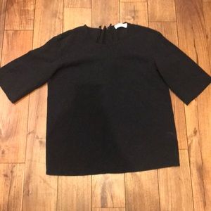 Everlane Black blouse tee with full zip back